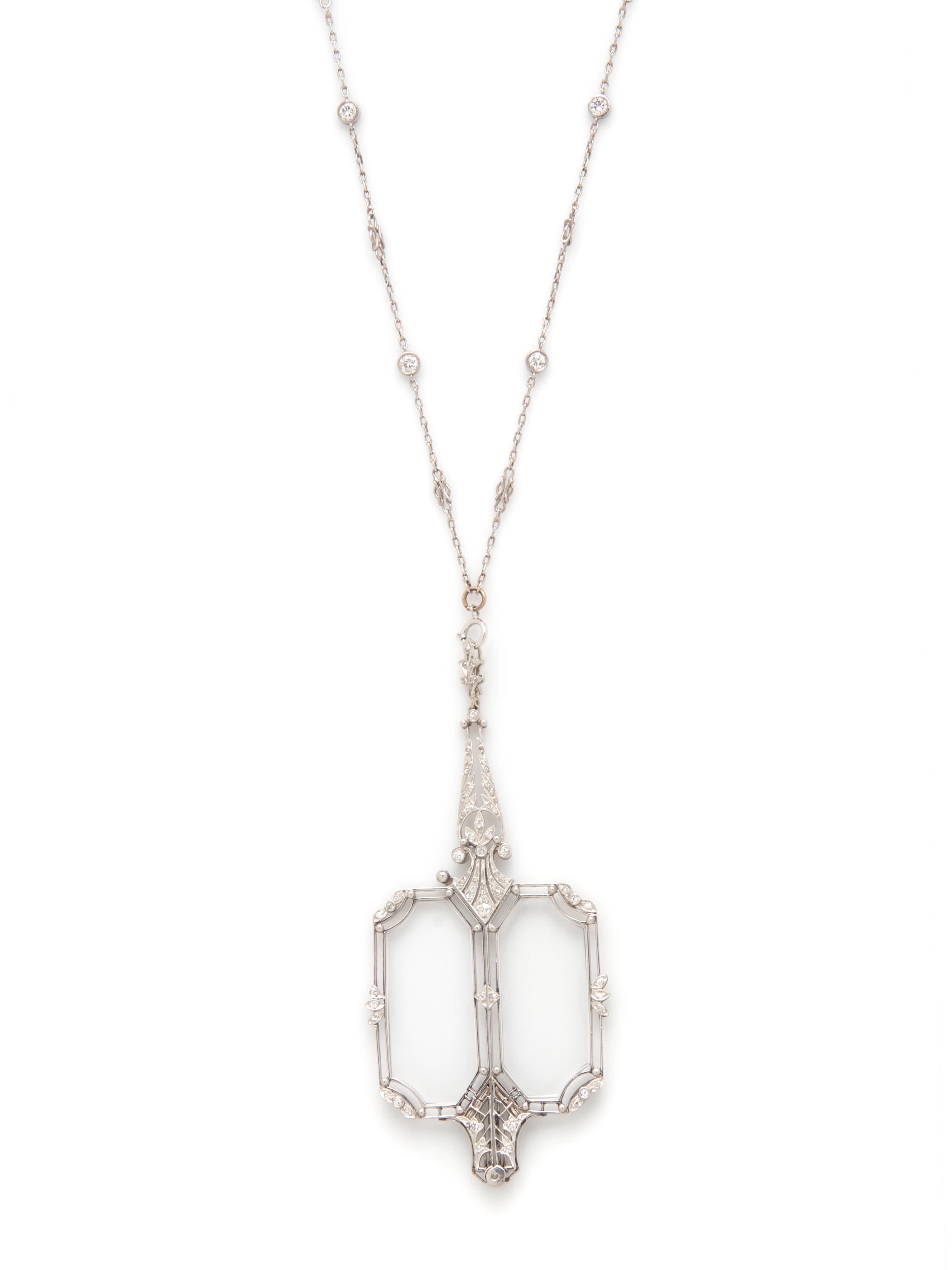 PLATINUM AND DIAMOND LORGNETTE