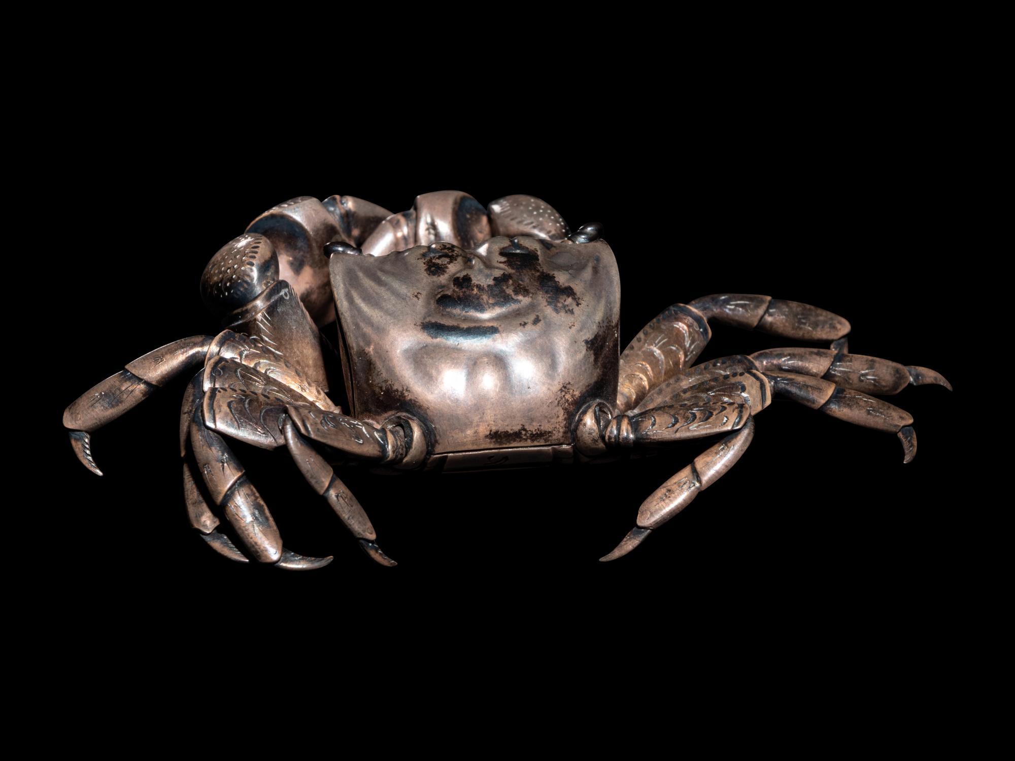 A Japanese Silver Articulated Model of a Crab