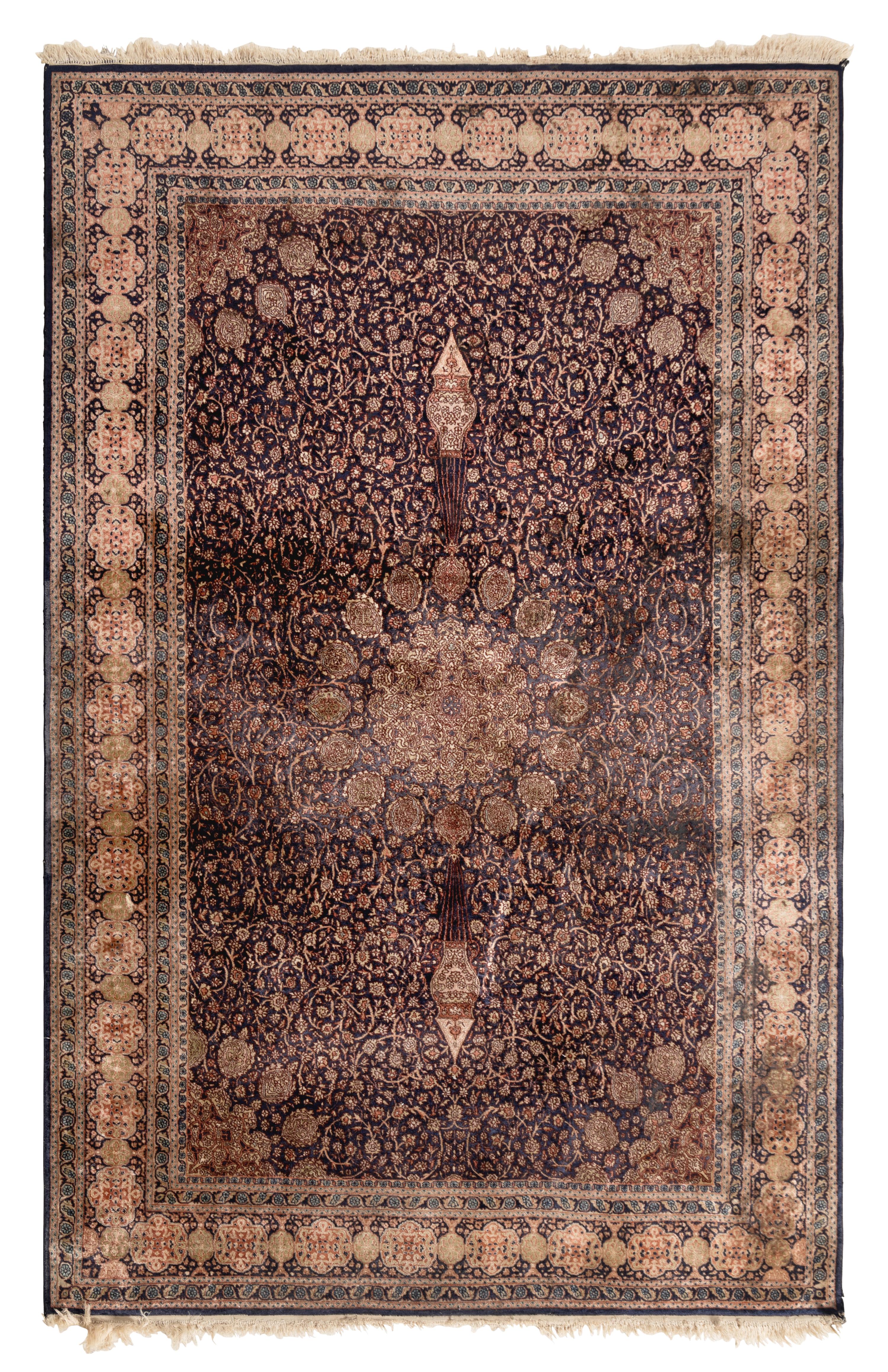 A Qom Silk Rug