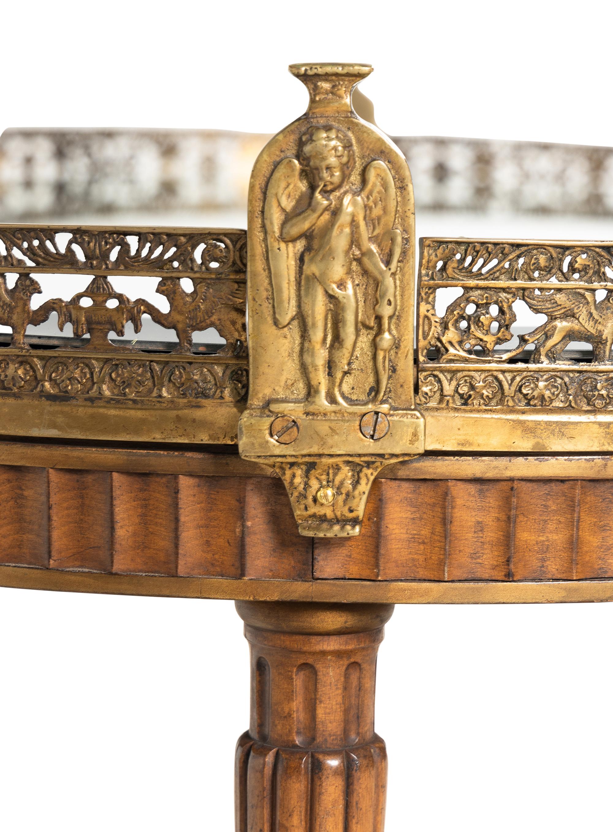 A Continental Gilt Metal Mounted Low Table