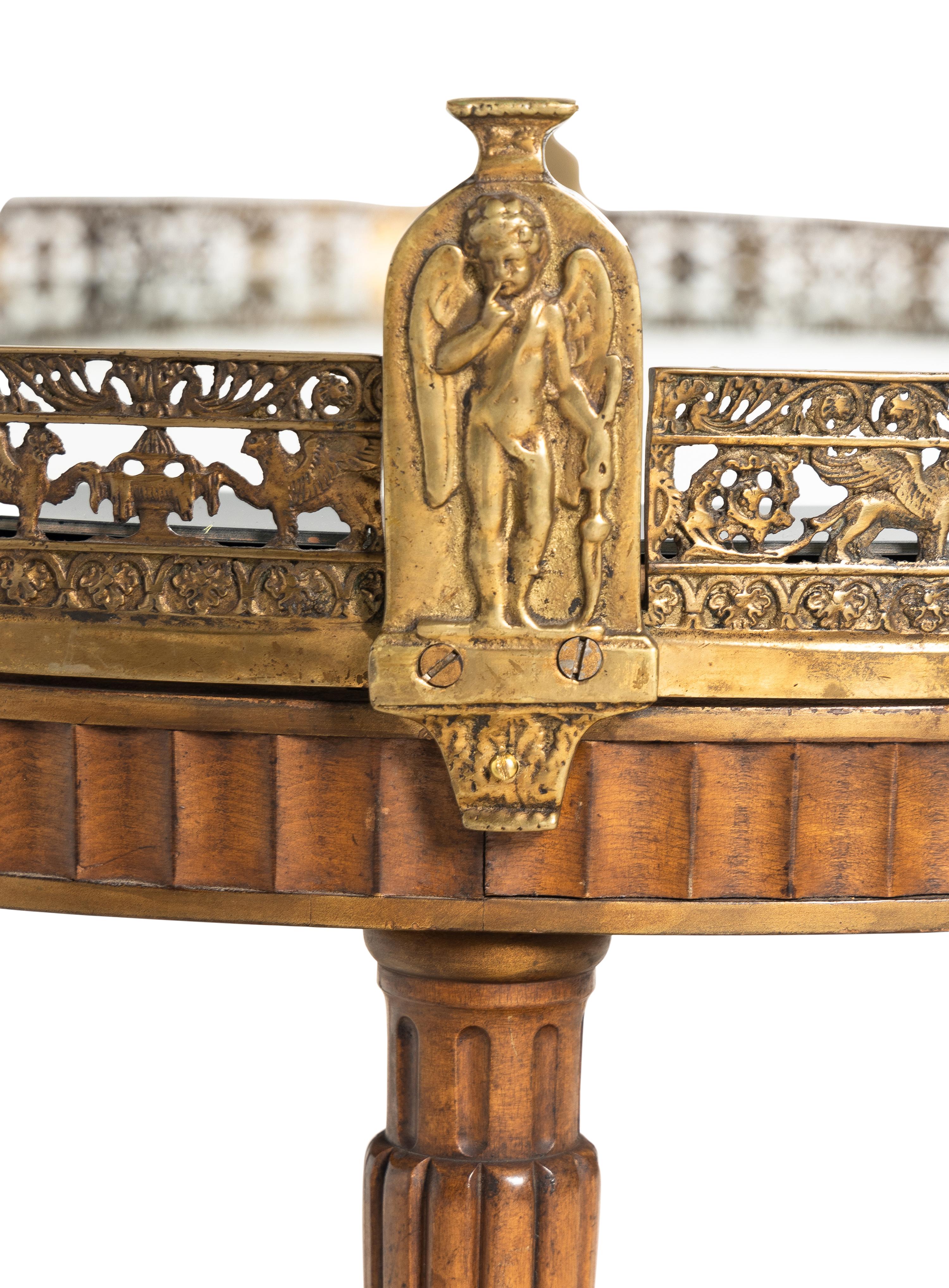 A Continental Gilt Metal Mounted Low Table