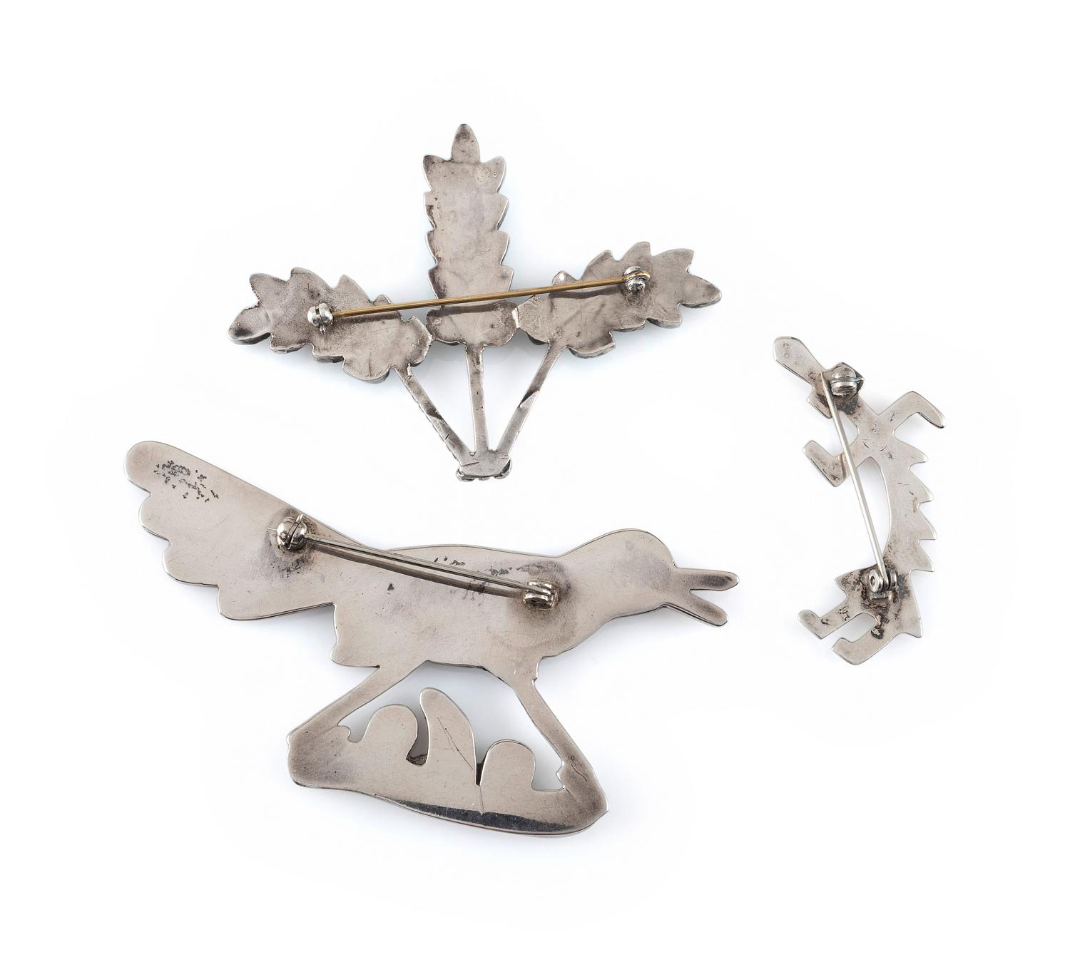 Navajo and Zuni Silver Pins / Brooches, PLUS