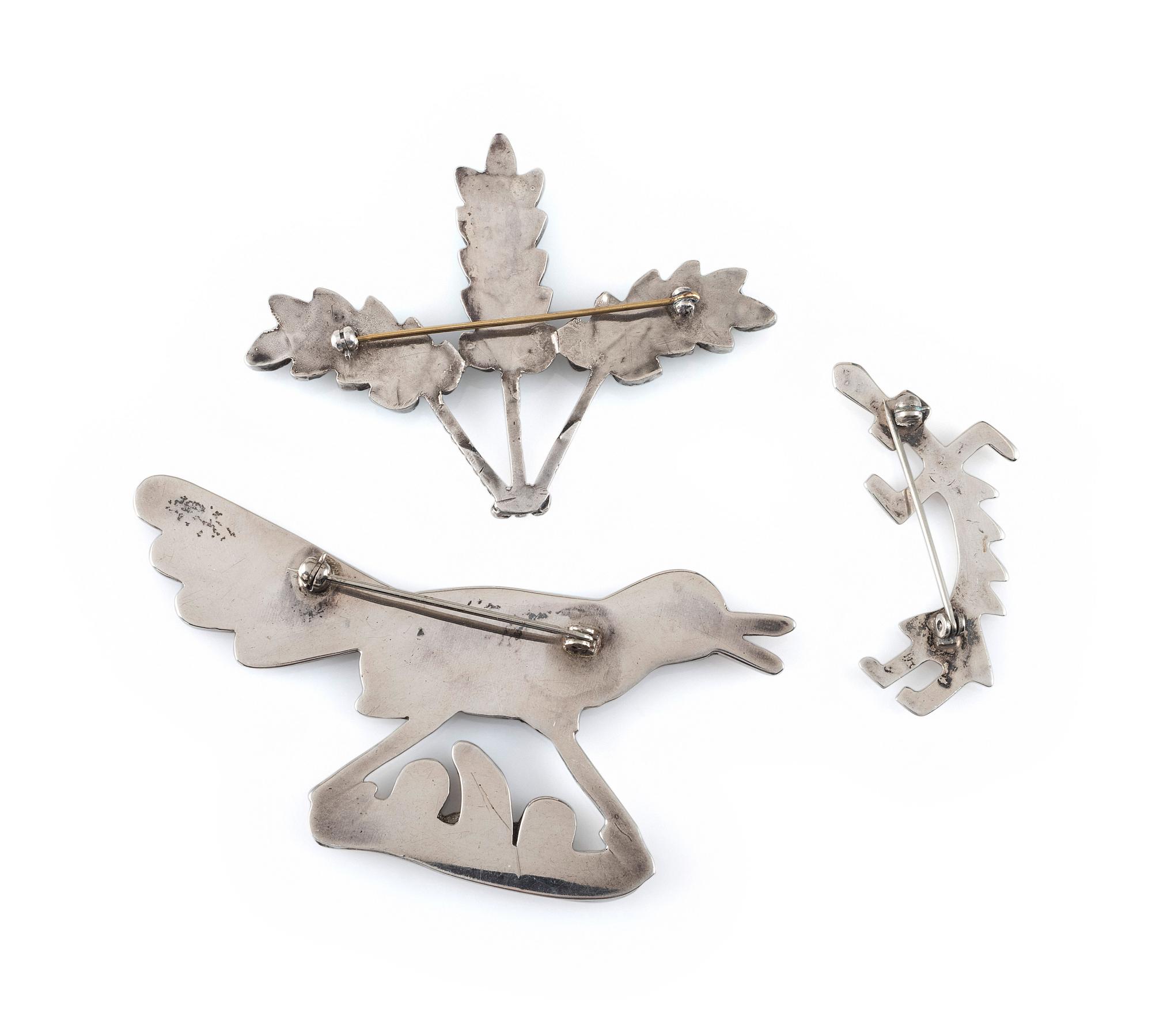 Navajo and Zuni Silver Pins / Brooches, PLUS