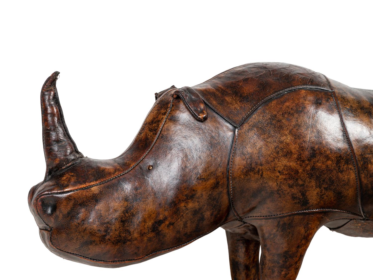 An Omersa Leather Rhinoceros Footstool