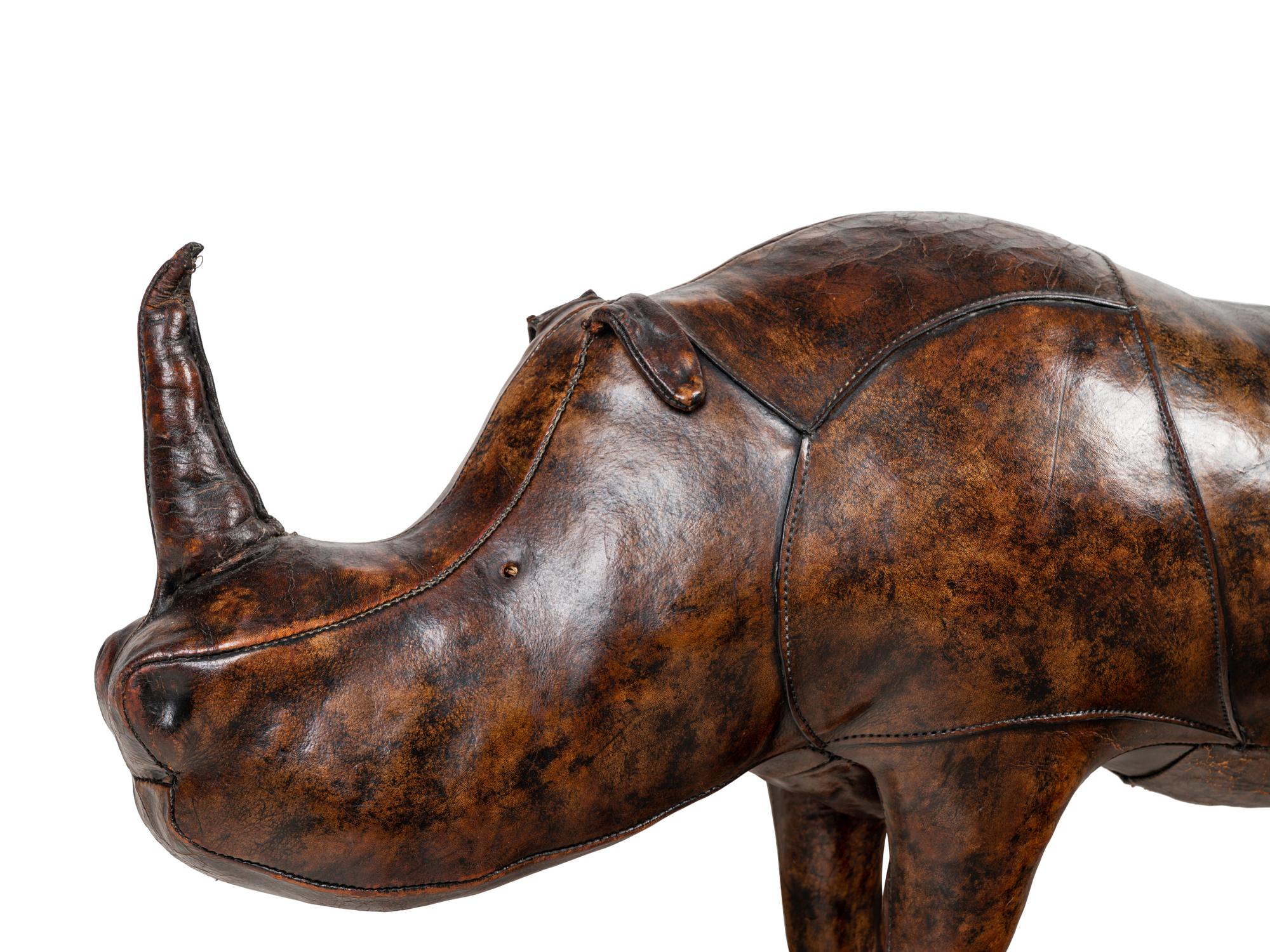 An Omersa Leather Rhinoceros Footstool