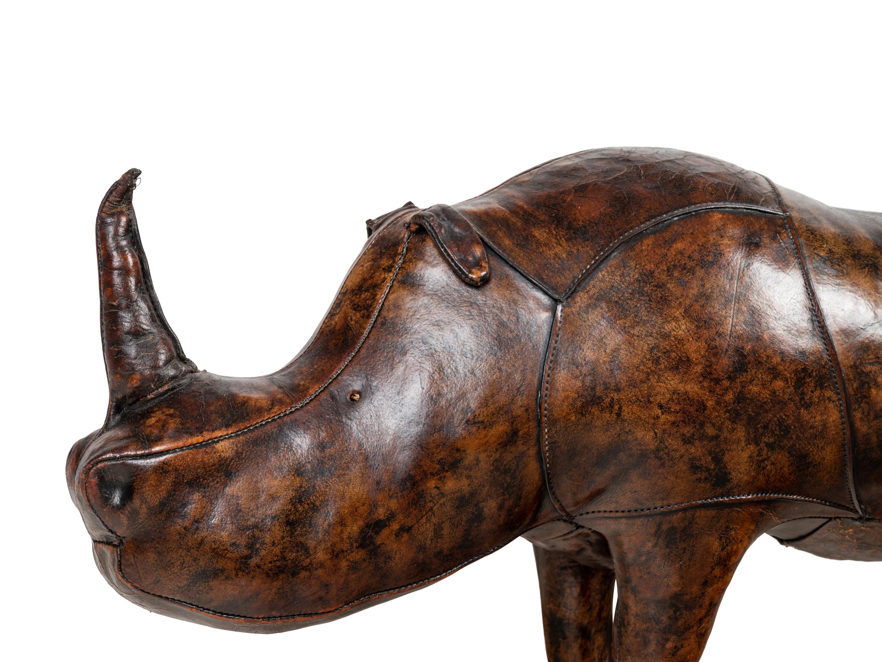 An Omersa Leather Rhinoceros Footstool