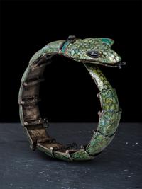Taxco Enamel and Silver Snake Bracelet