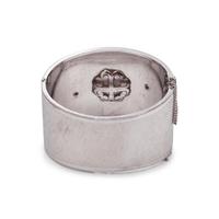 WHITE GOLD, CULTURED MABE PEARL AND DIAMOND BANGLE BRACELET