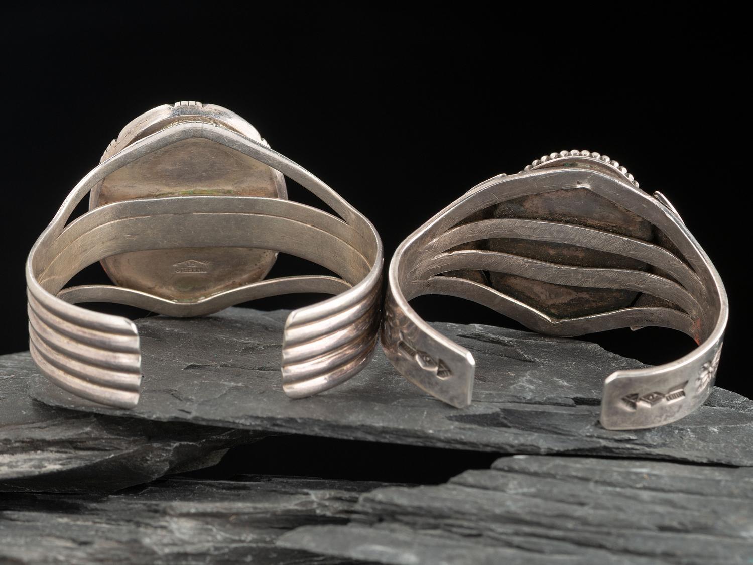 Navajo Silver and Turquoise Cuff Bracelets