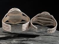 Navajo Silver and Turquoise Cuff Bracelets