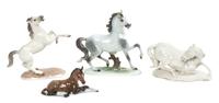 Four German Porcelain Figures of Horses Height of tallest 6 3/4 inches. — 20TH CENTURY