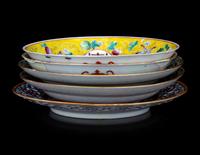 Five Chinese Famille Rose Porcelain Plates