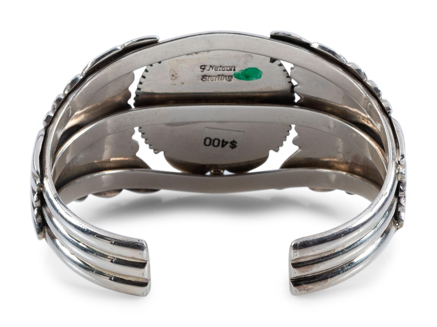 Navajo Sterling Silver and #8 Turquoise Cuff Bracelet