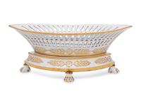 A Sèvres Style Porcelain Centerpiece Basket and Stand