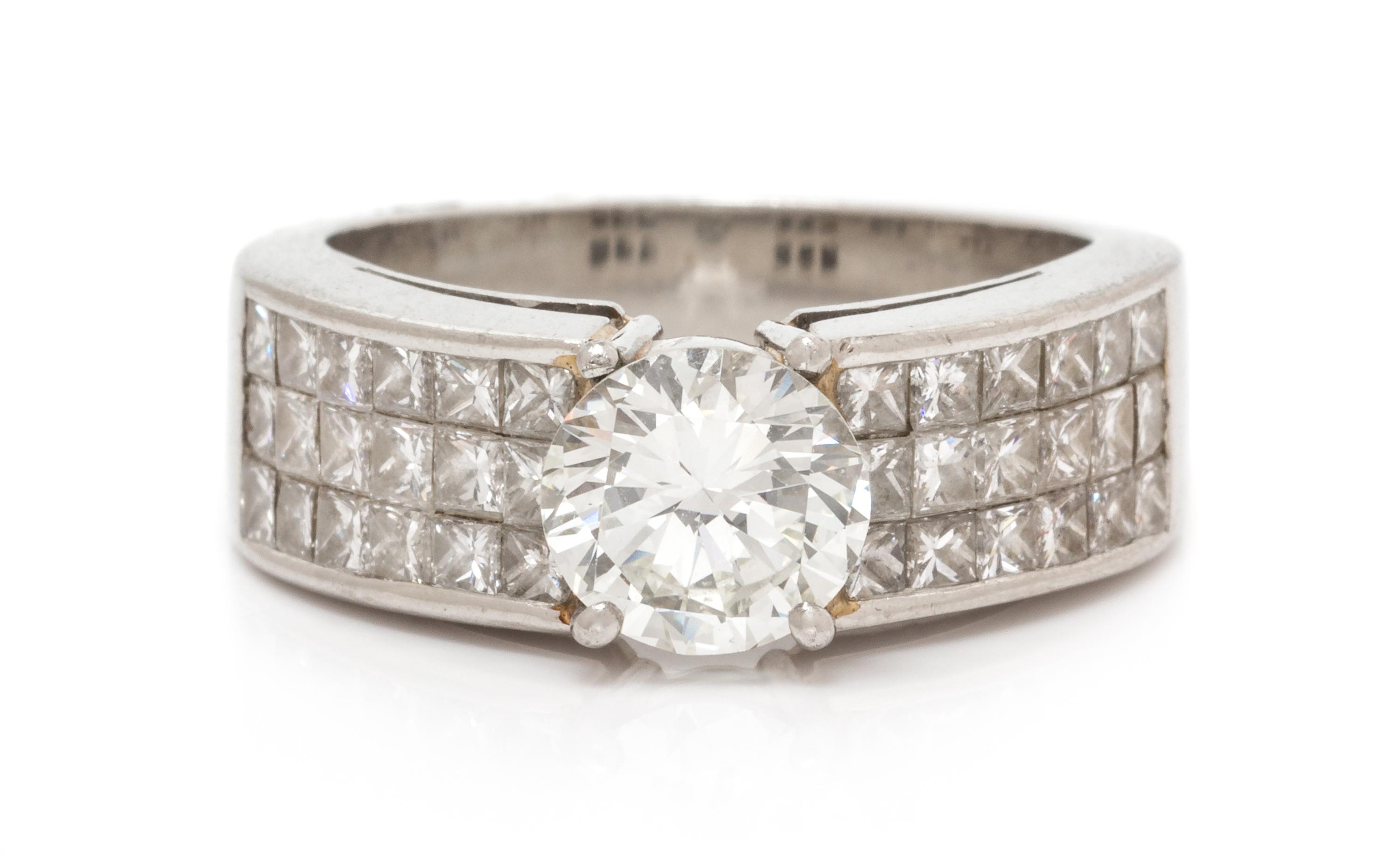 A Platinum and Diamond Ring, 12.45 dwts.