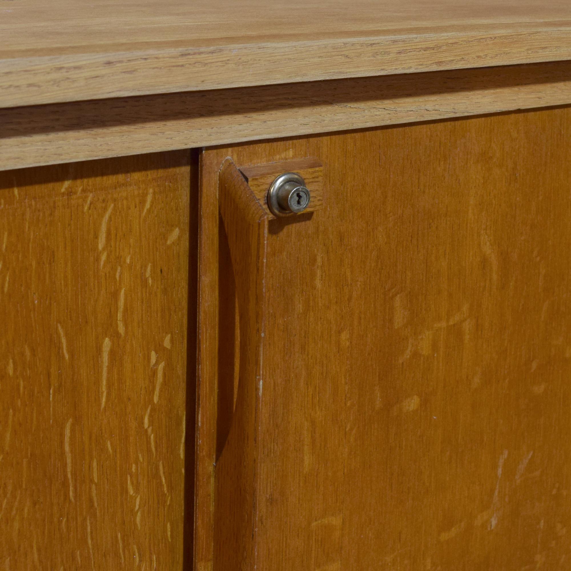 A Mid-Century Two-Tier Wood Cabinet 68" W x 20.5" D x 85.25" H — France, Mid-20th Century