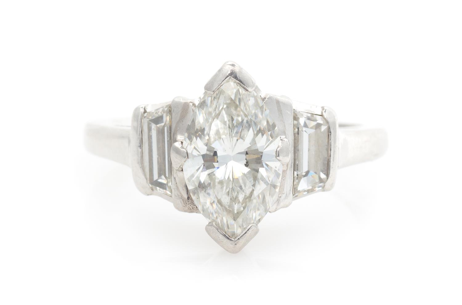 A Platinum and Diamond Ring, 4.70 dwts.