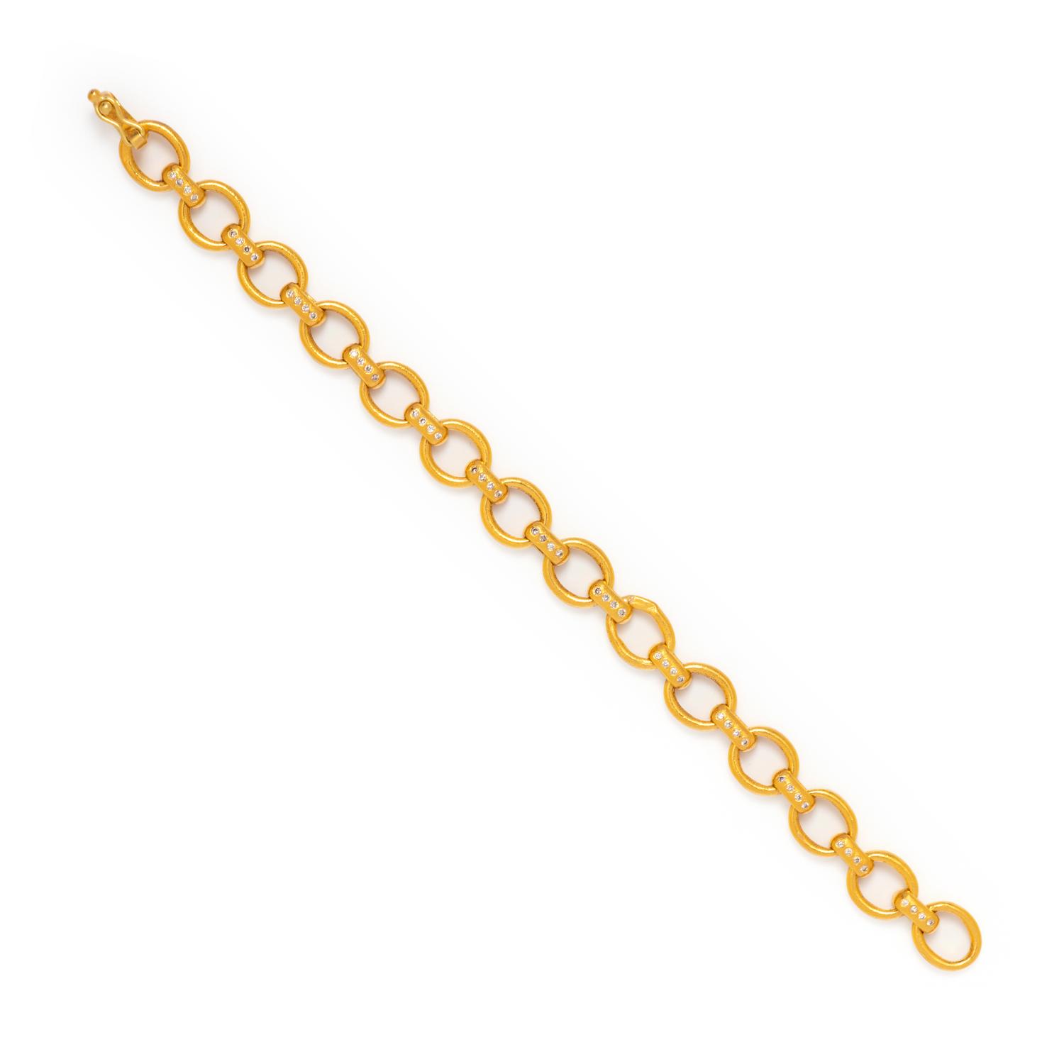 YOSSI HARARI, YELLOW GOLD AND DIAMOND BRACELET