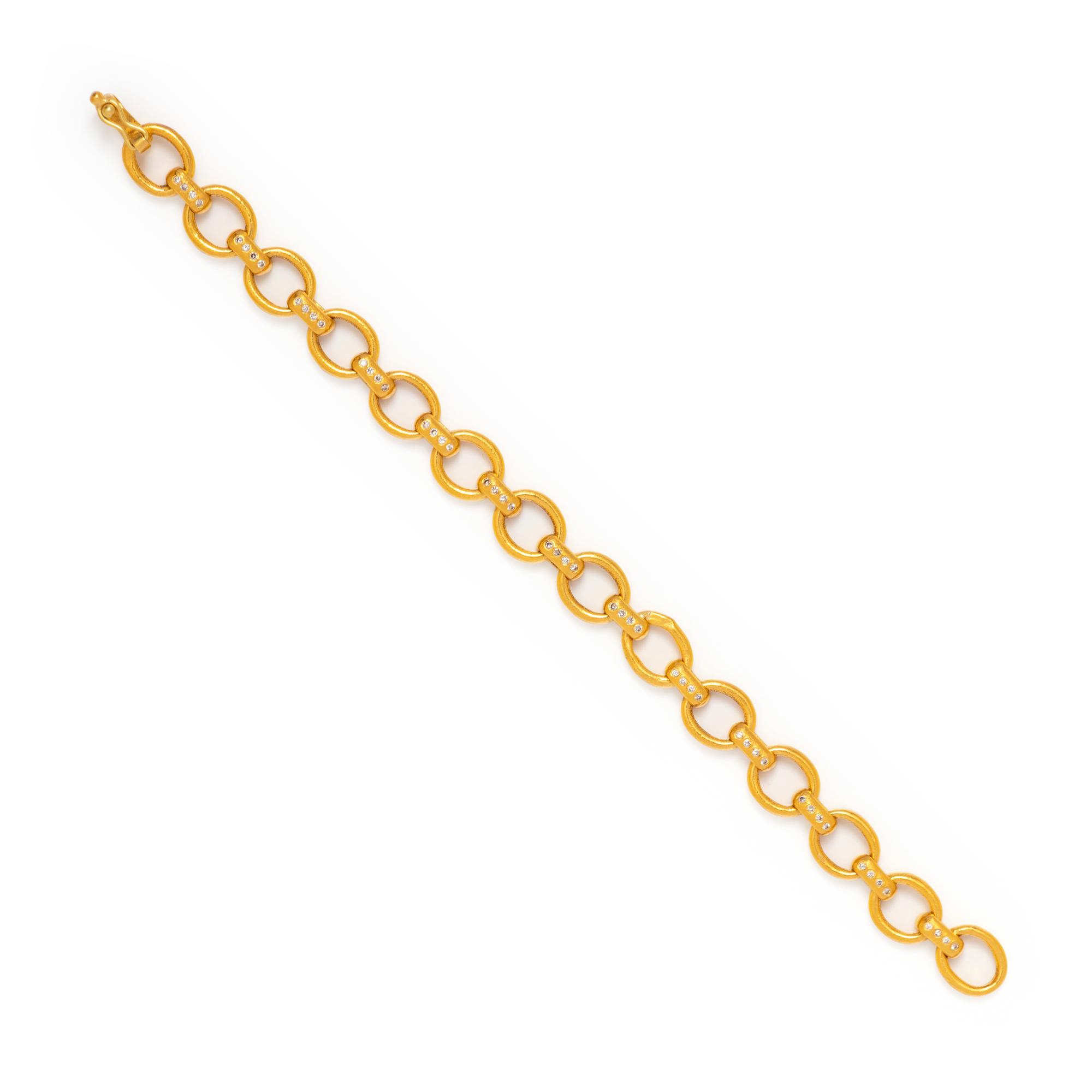 YOSSI HARARI, YELLOW GOLD AND DIAMOND BRACELET