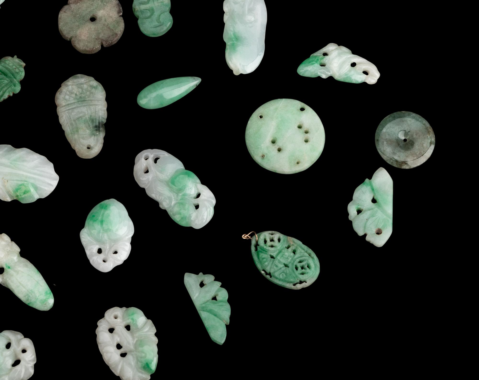A Group of Chinese Jadeite Jewelry Pieces