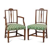A Set of Nine George III Mahogany Dining Chairs