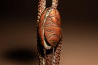 A Chinese Carved Boxwood 'Lotus and Frog' Ruyi Scepter