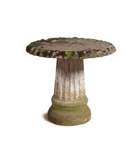 Two Cast Stone Garden Tables and a Similar Cast Stone Ornament