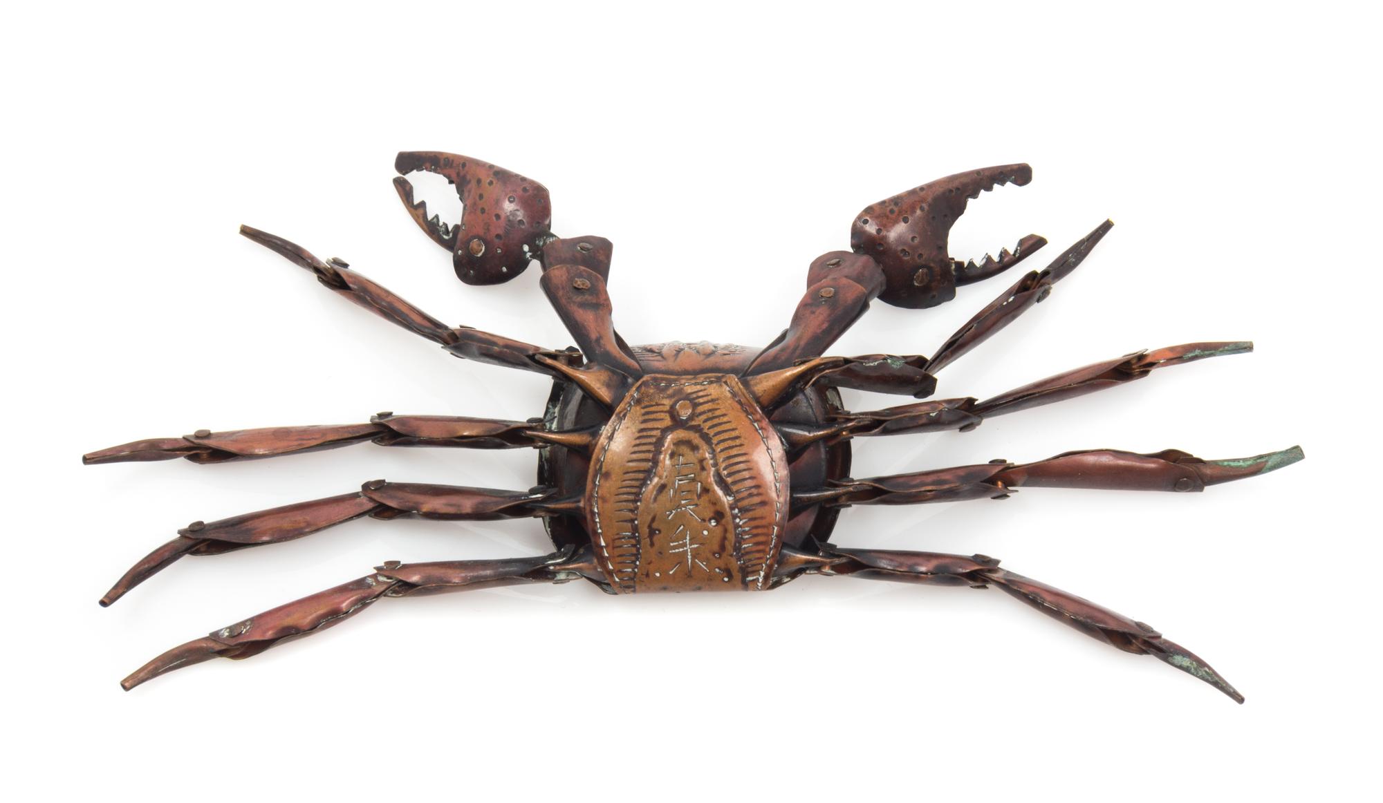 A Copper Articulated Model of a Crab — MEIJI PERIOD