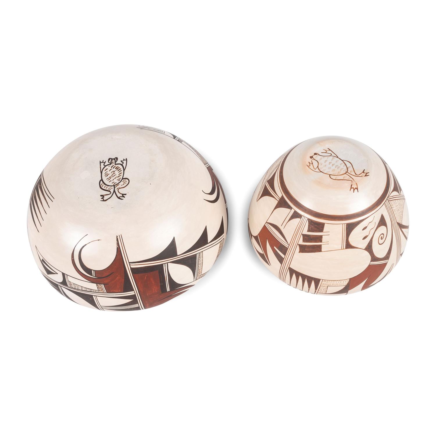 Pair of Polychrome Pottery Jars
