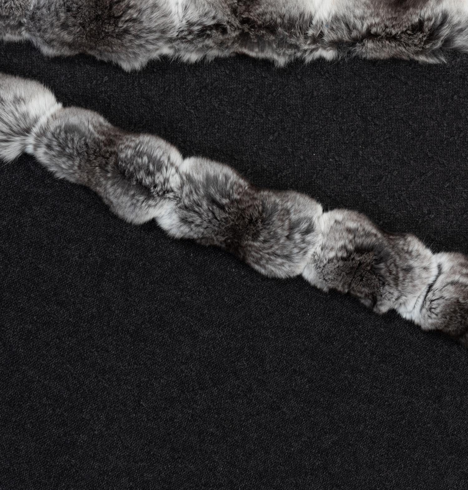 Knit Wrap with Chinchilla Trim
