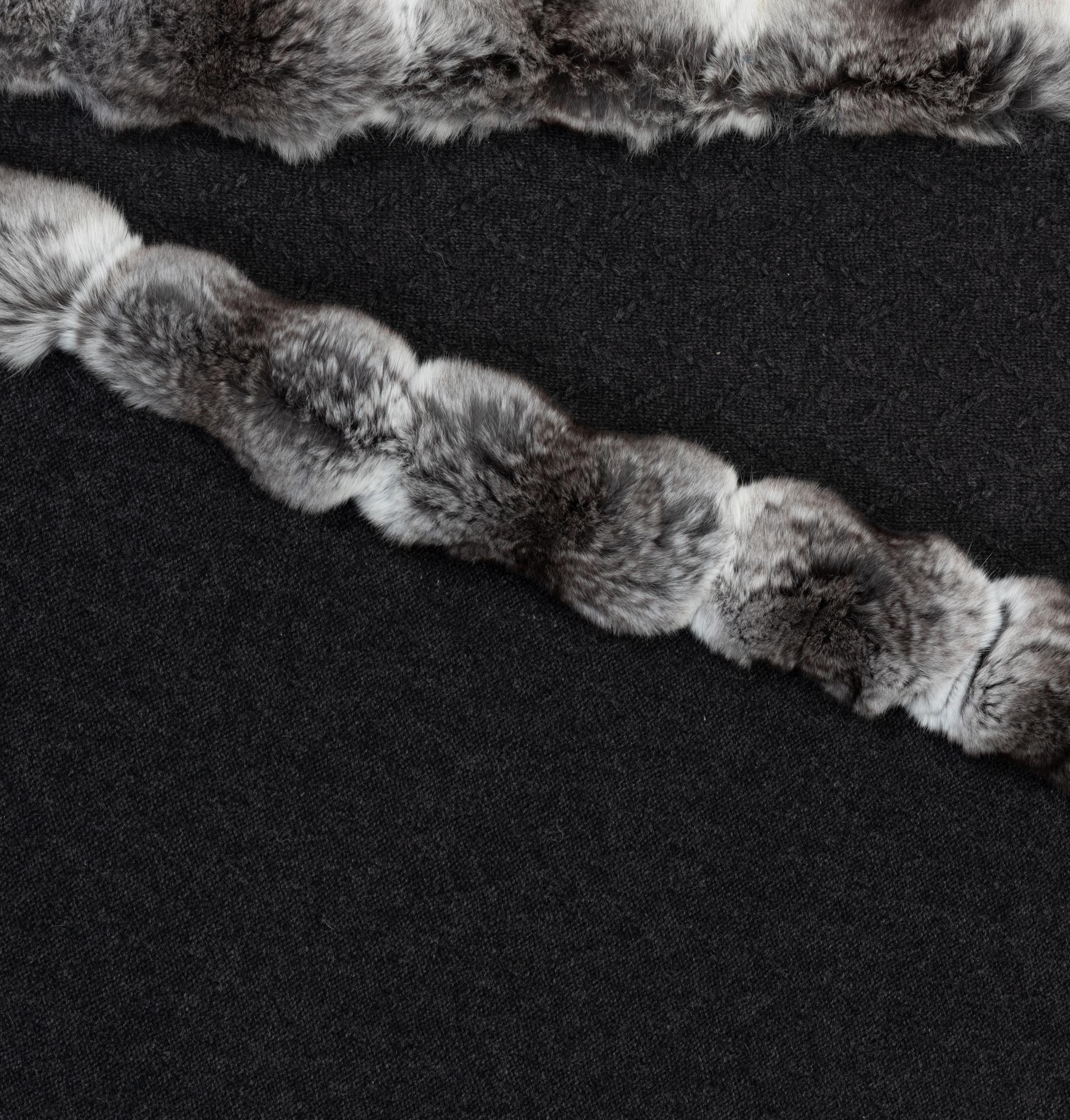 Knit Wrap with Chinchilla Trim