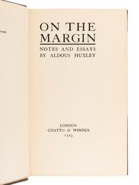 HUXLEY, Aldous (1894-1963). On the Margin. London: Chatto & Windus, 1923.