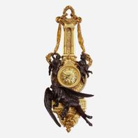 A Fine and Large Louis XVI Style Gilt and Patinated Bronze Cartel Clock circa 1870