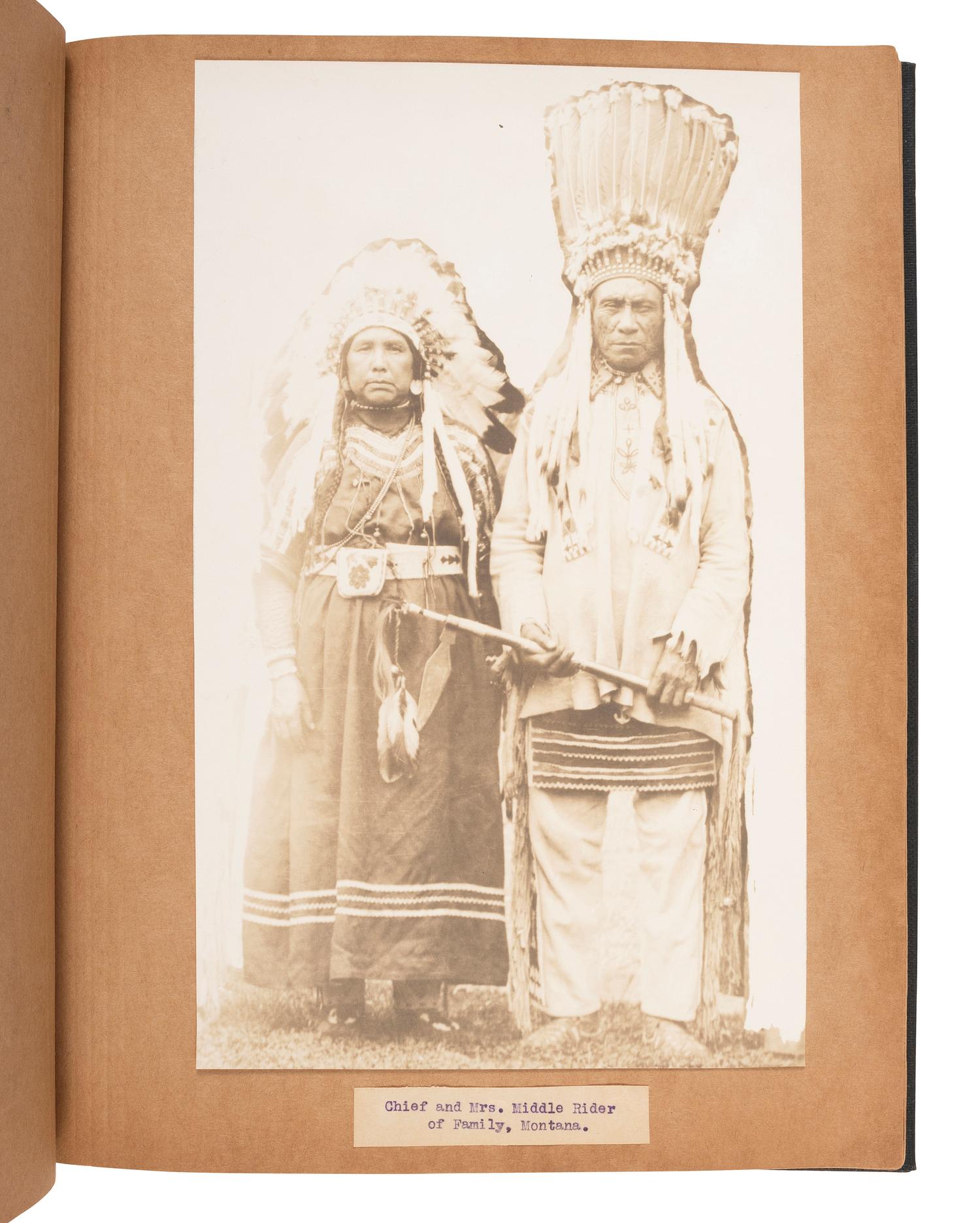 [NATIVE AMERICANS]. Album of 18 photographs of Blackfeet Chiefs, incl. Two Guns White Calf.