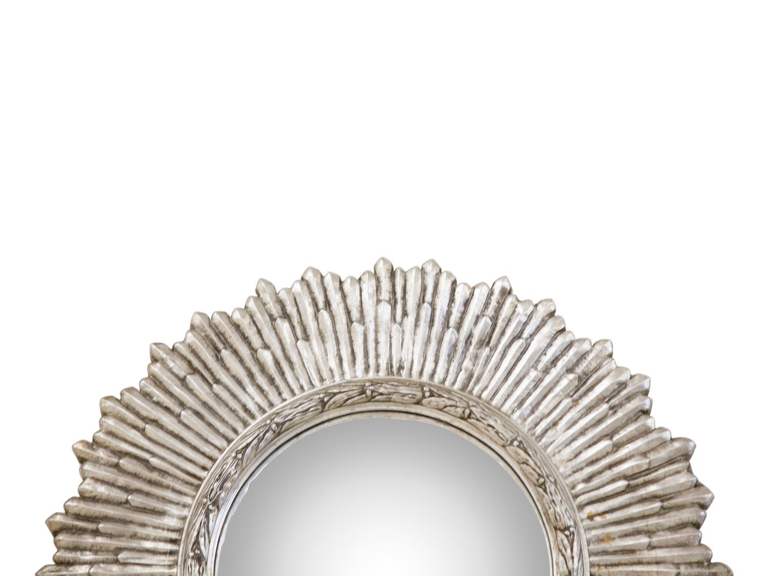 A Silver Gilt Convex Sunburst Mirror