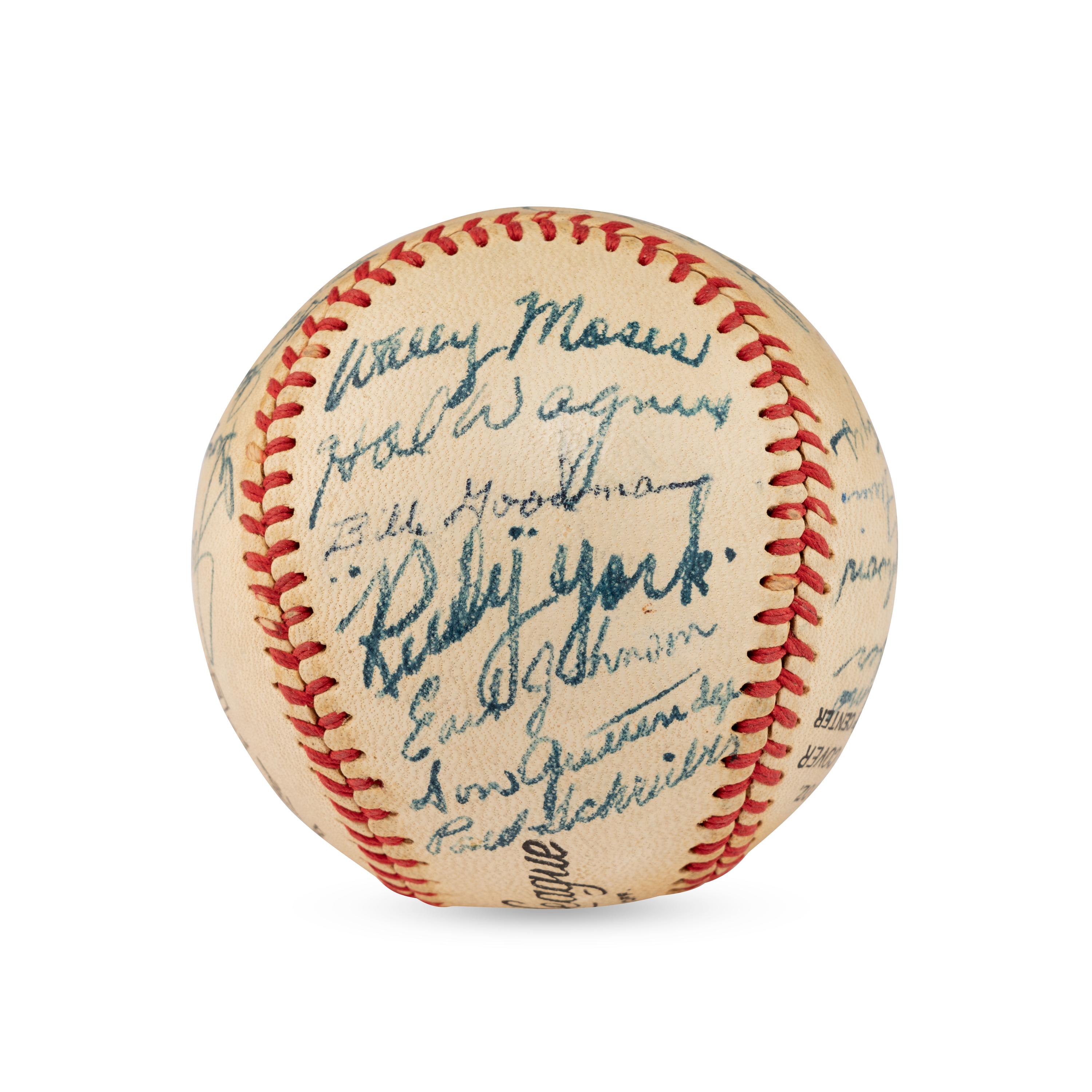 A 1947 Boston Red Sox Team Signed Autograph Baseball Featuring Ted Williams and Multiple Hall of Famers (PSA Letter of Authenticity),