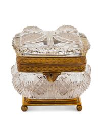 A French Gilt Bronze Mounted Cut Glass Box