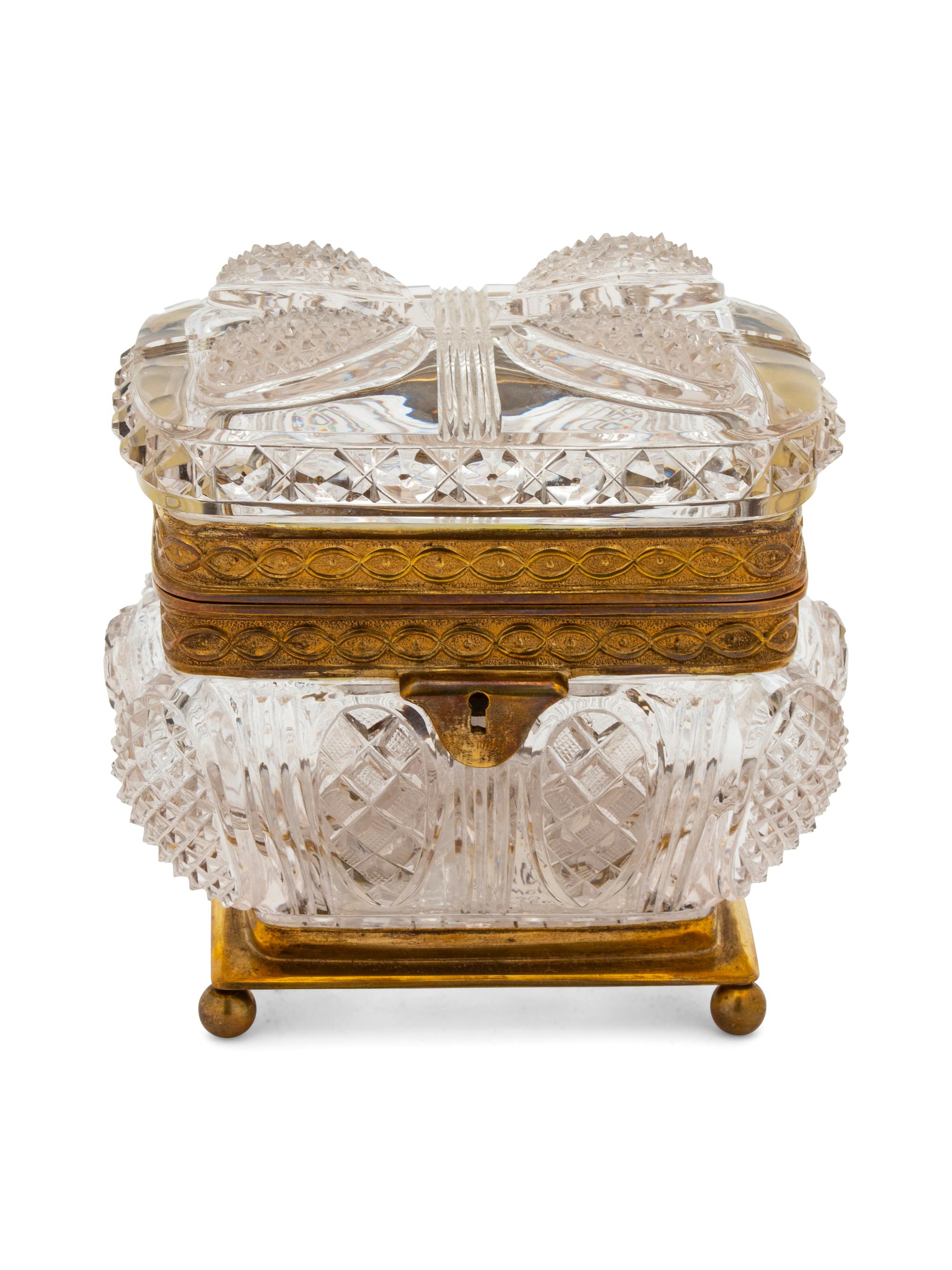 A French Gilt Bronze Mounted Cut Glass Box