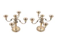 A Pair of Gorham Weighted Silver Candelabra