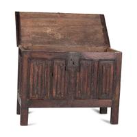 A Charles II Linenfold Carved Oak Blanket Chest
