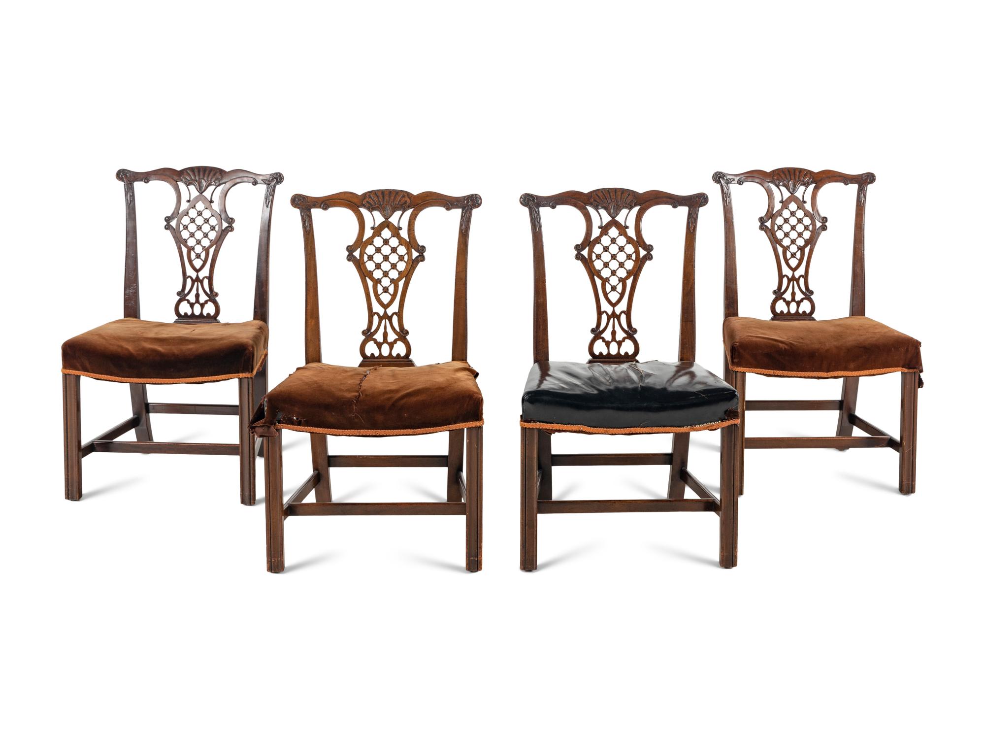 A Set of Four George III Mahogany Dining Chairs
