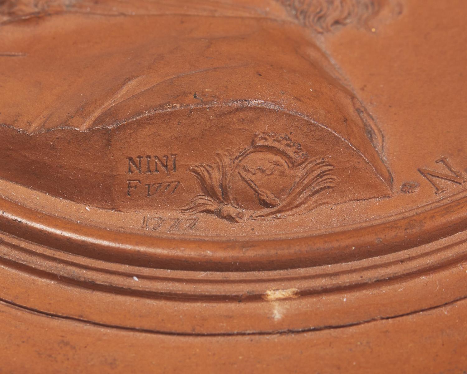 Jean-Baptiste Nini (Italian, 1717-1786), Two Terracotta Portrait Medallions Of Benjamin Franklin