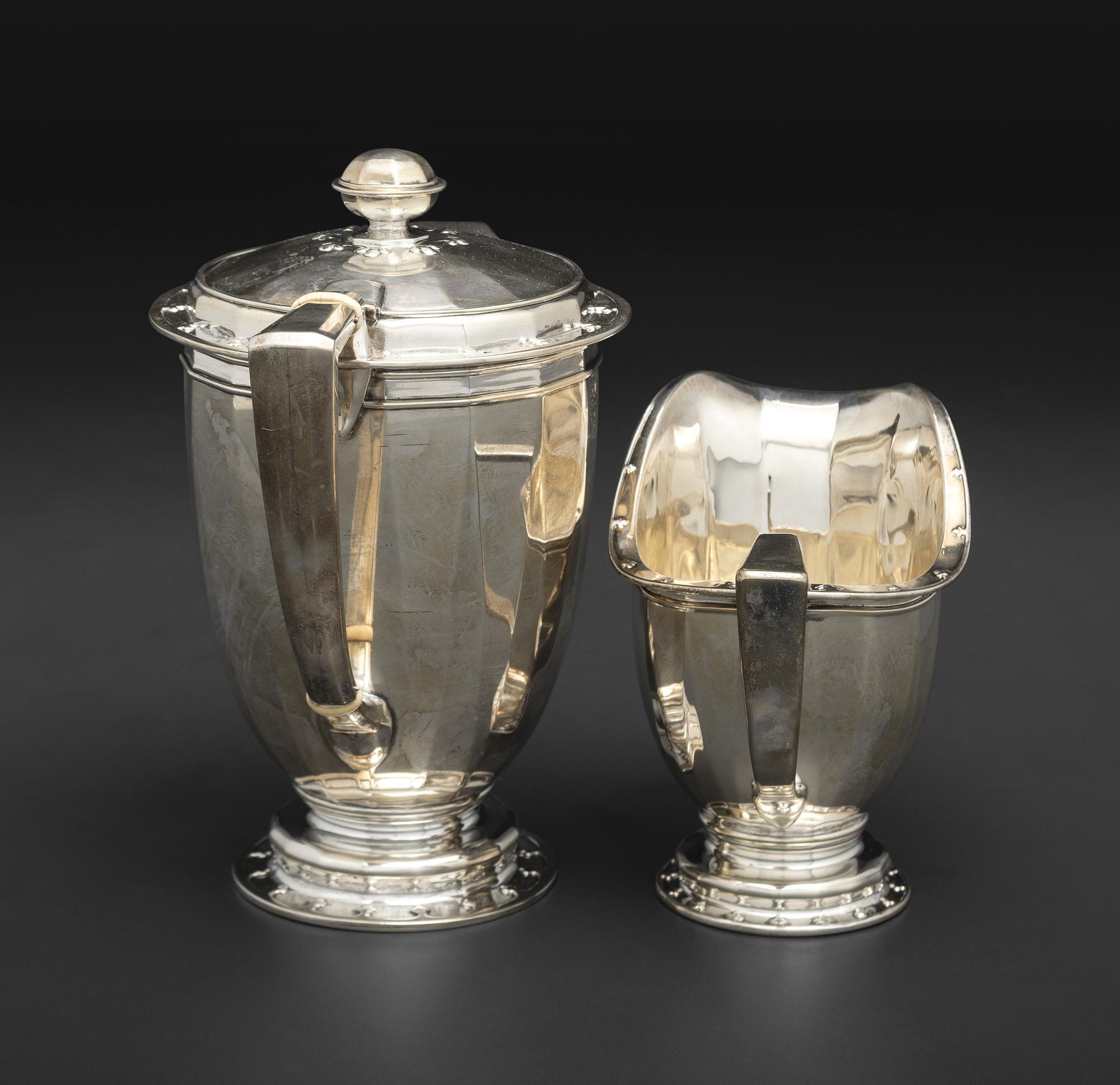 An American Silver Seven Piece Tea and Coffee Service with Matching Tray