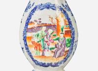 A pair of Chinese Export porcelain vases fitted as lamps, 18th century and later