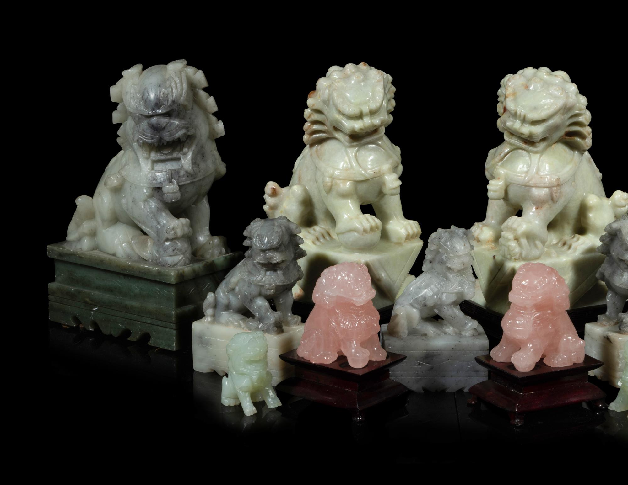 11 Chinese Figures of Seated Fu- Lions
