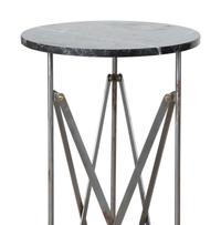 A Pair of Neoclassical Style Steel and Brass Pedestal Tables — 20TH CENTURY
