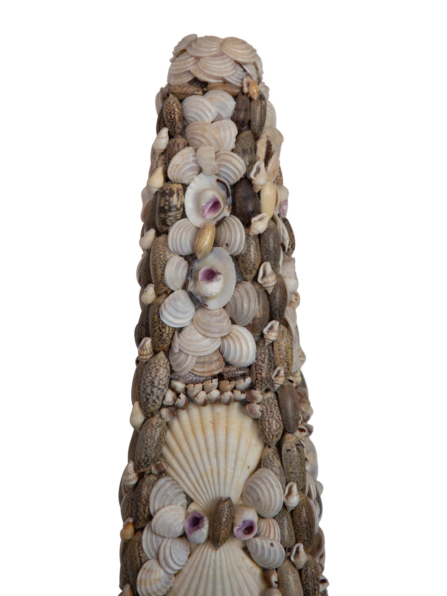 A Pair of Shell Encrusted Obelisks — 20th Century
