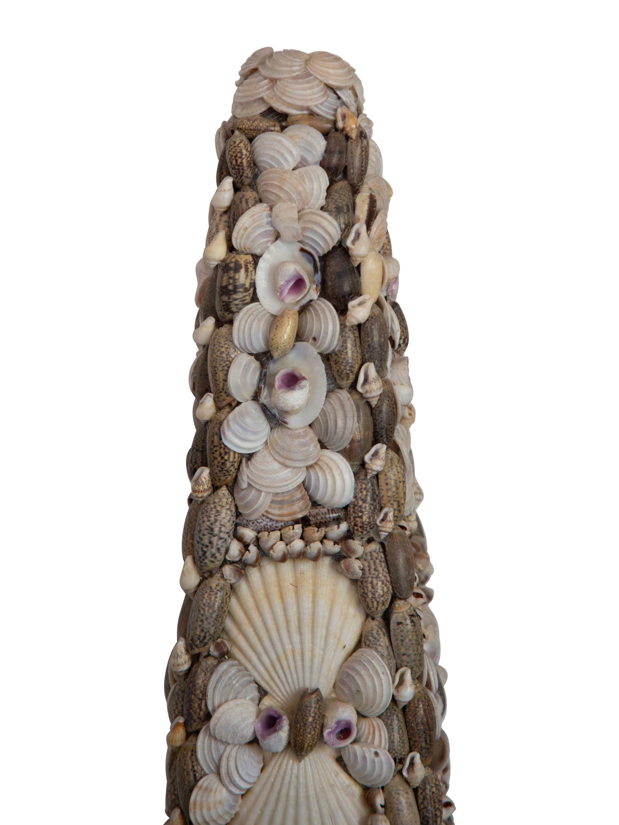 A Pair of Shell Encrusted Obelisks — 20th Century