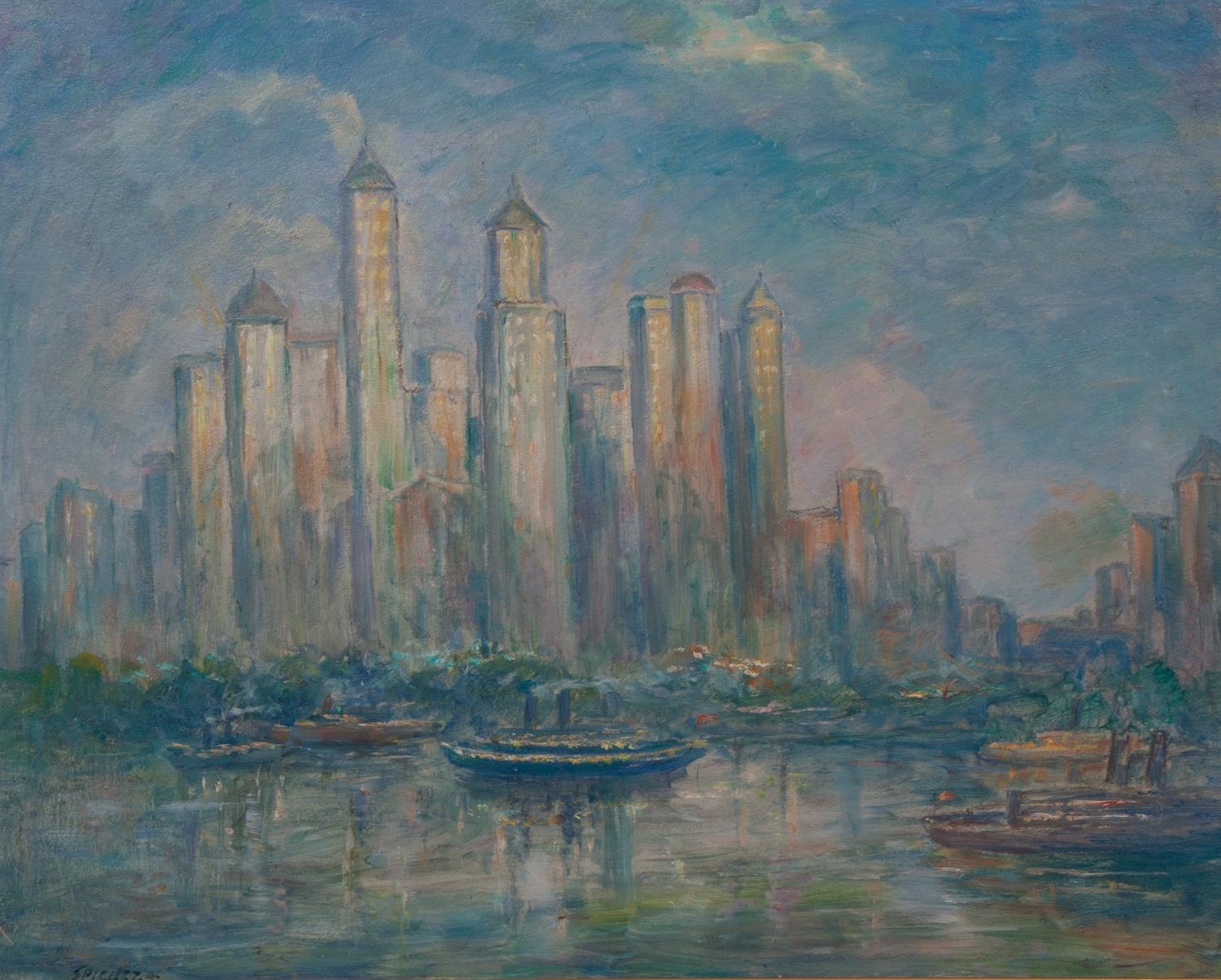 Francesco Spicuzza, (Wisconsin, 1883-1962), NY Skyline