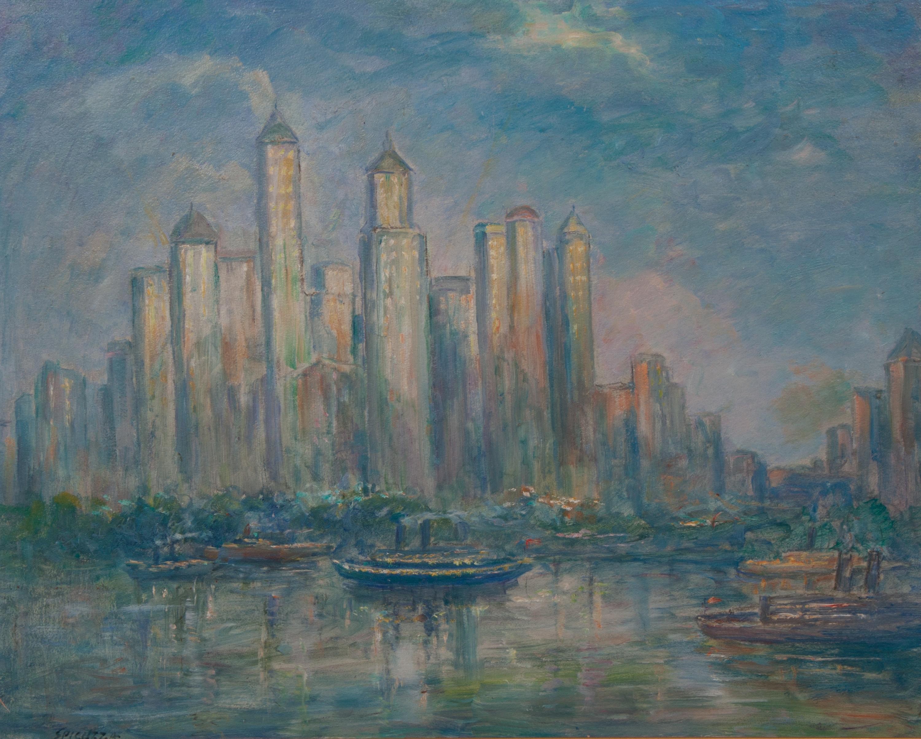 Francesco Spicuzza, (Wisconsin, 1883-1962), NY Skyline